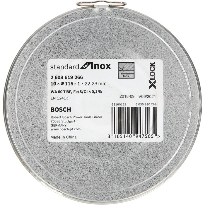 Bosch X-LOCK 10 Discos de corte 115 1mm Standard Inox