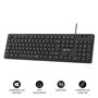 Subblim SUBKBC-0SSK50 Teclado Ergonómico Business Slim Silencioso, Teclado USB QWERTY Español Completo, Diseño Delgado y Resistente a Salpicaduras, Negro