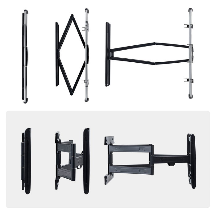 StarTech.com Soporte de Pared TV Ultra Delgado Articulado para Pantallas hasta 65" 165 cm y 45 kg, Perfil Bajo, VESA 600x400 mm, Inclinacion y Giro
