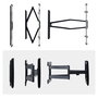 StarTech.com Soporte de Pared TV Ultra Delgado Articulado para Pantallas hasta 65" 165 cm y 45 kg, Perfil Bajo, VESA 600x400 mm, Inclinacion y Giro