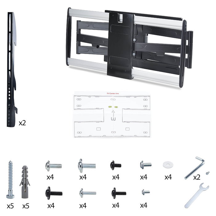 StarTech.com Soporte de Pared TV Ultra Delgado Articulado para Pantallas hasta 65" 165 cm y 45 kg, Perfil Bajo, VESA 600x400 mm, Inclinacion y Giro