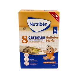 Nutriben 8 Cereales Miel Galletas María 600Gr Leche Infantil