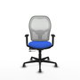 PIQUERAS Y CRESPO Silla de oficina Jorquera con mecanismo Sincro/Traslack, Azul y Blanco