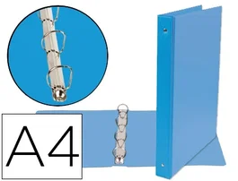 Liderpapel Carpeta de 4 anillas 25 mm A4 carton forrado PVC azul