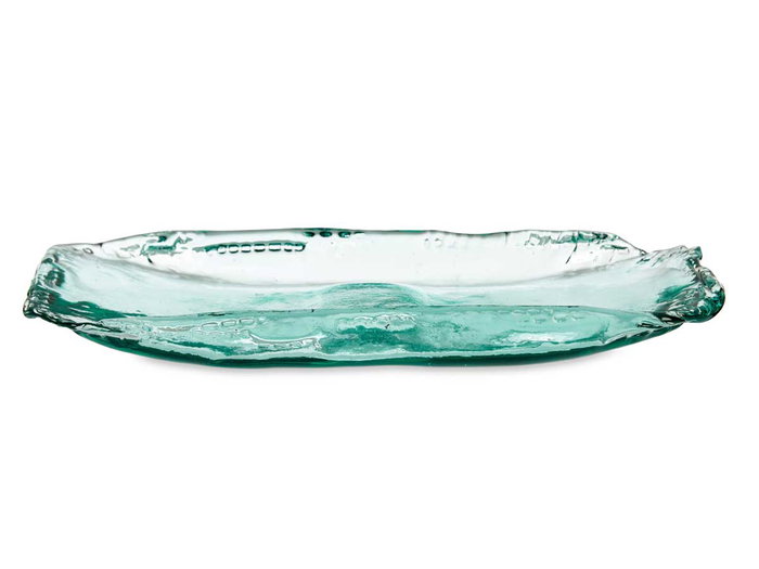 Giftdecor Centro de Mesa de Vidrio Transparente Reciclado 41.5x3.5x17.5 cm (Set de 2)