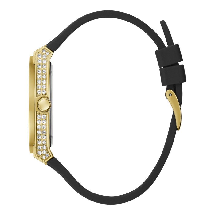Guess GW0439L2 Reloj Analógico para Mujer con Correa de Silicona Negra
