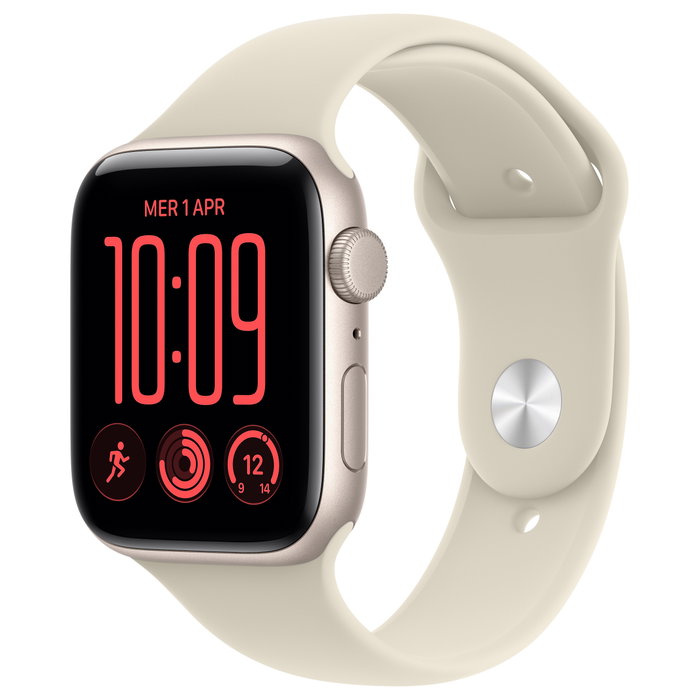 Apple Watch SE 3 GPS 44mm Starlight Aluminium Case con Sand Sport Band - M/L Apple Watch SE 3 GPS 44mm Starlight Aluminium Case con Sand Sport Band - M/L