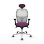 PIQUERAS Y CRESPO Silla de oficina Jorquera con mecanismo Sincro, Morado y Blanco