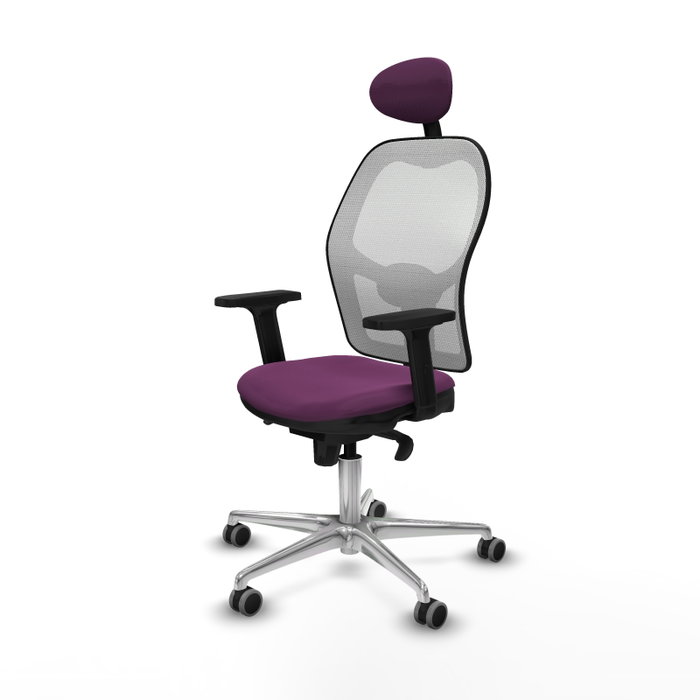 PIQUERAS Y CRESPO Silla de oficina Jorquera con mecanismo Sincro, Morado y Blanco