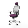 PIQUERAS Y CRESPO Silla de oficina Jorquera con mecanismo Sincro, Morado y Blanco