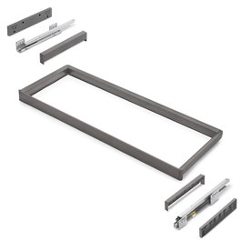 Emuca Bastidor con guías de cierre suave y extracción total para accesorios de armario Quartz, 962-988mm, Aluminio y Plástico, Titanio