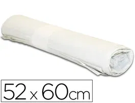 Blanca Bolsa Basura Doméstica Blanca 52x60cm Galga 70 Rollo de 20 Unidades