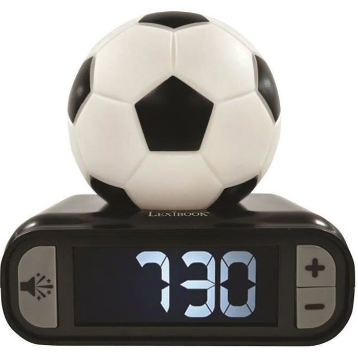 Lexibook Despertador Digital Fútbol con Balón Iluminado y Pantalla LCD