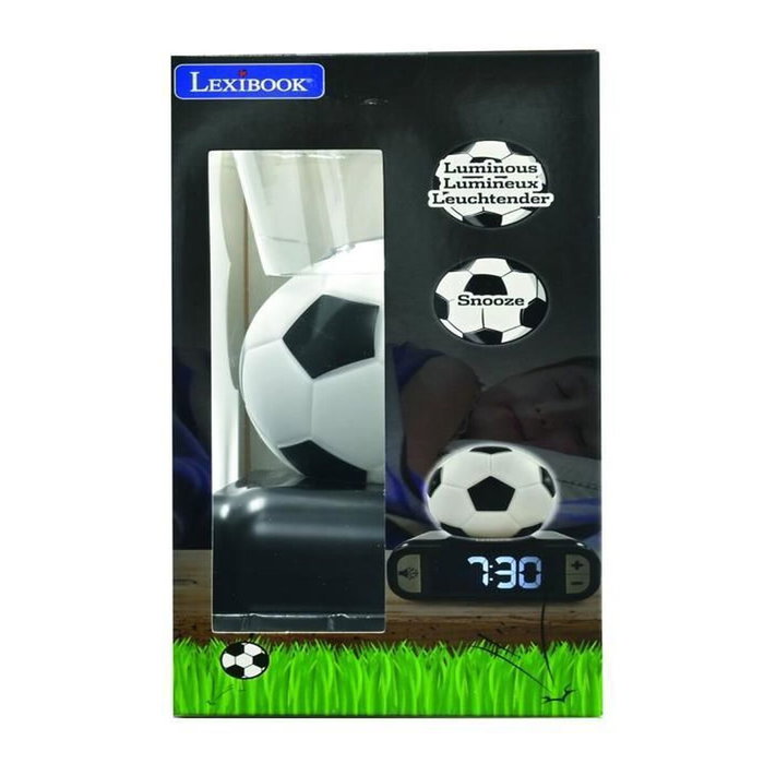 Lexibook Despertador Digital Fútbol con Balón Iluminado y Pantalla LCD