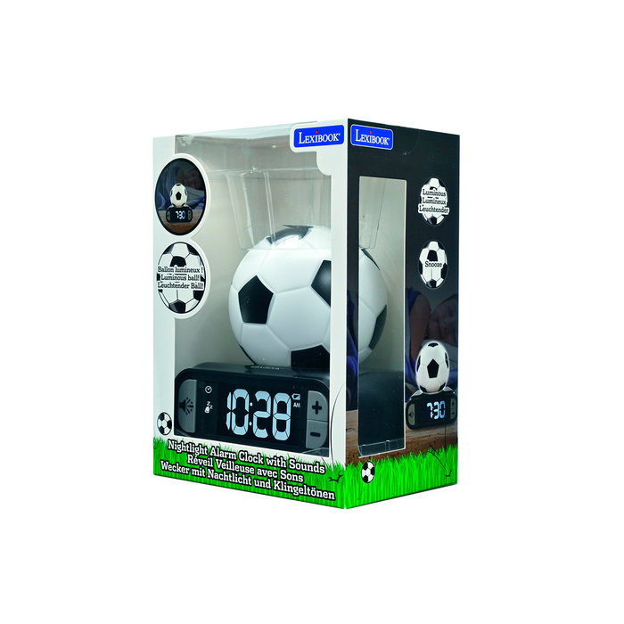 Lexibook Despertador Digital Fútbol con Balón Iluminado y Pantalla LCD