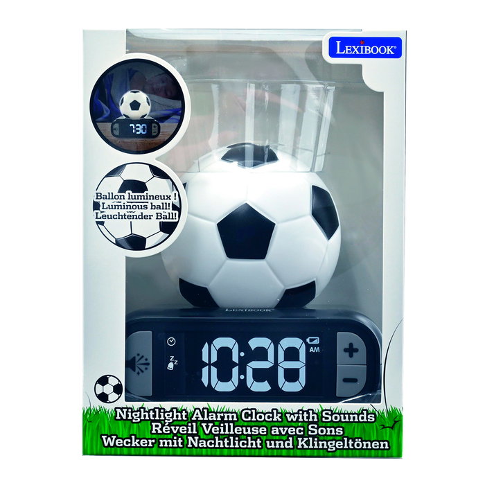 Lexibook Despertador Digital Fútbol con Balón Iluminado y Pantalla LCD