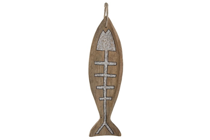 DKD Home Decor Centro Mesa Natural Blanco 17.5 x 4 x 59 cm (2 Unidades)