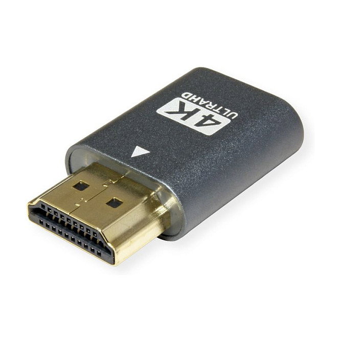 VALUE 14.99.3447 Virtual HDMI Emulator EDID, Adaptador Display para Monitores 4K (3840x2160), Negro