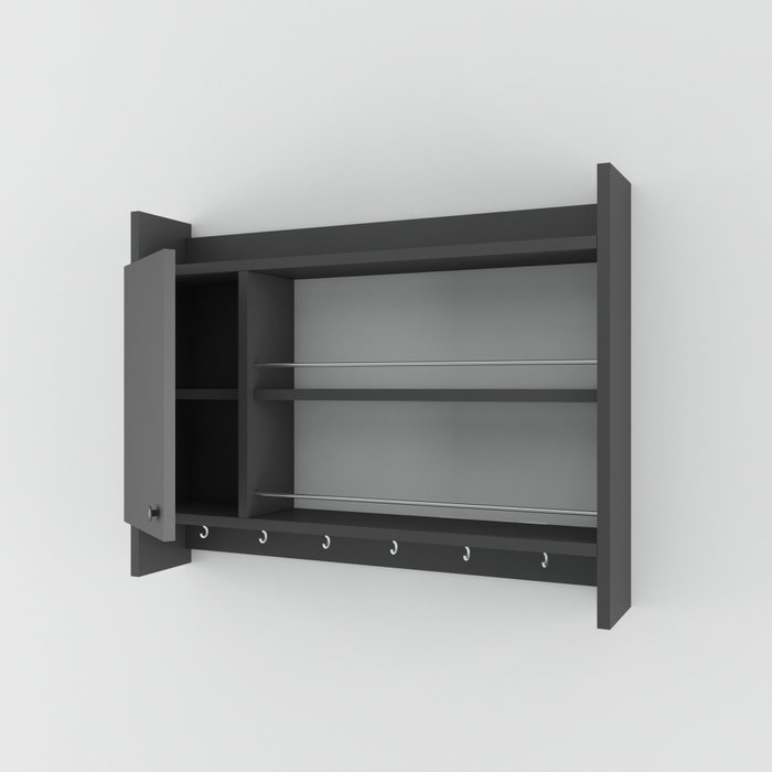 Hanah Home Estantería de Cocina Antracita 85x15x65 cm Hanah Home Estantería de Cocina Antracita 85x15x65 cm