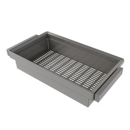 Emuca Kit de cajón metálico y bastidor regulable Quartz para armarios, guías de cierre suave y extracción total, Módulo 90cm, Acabado Titanio