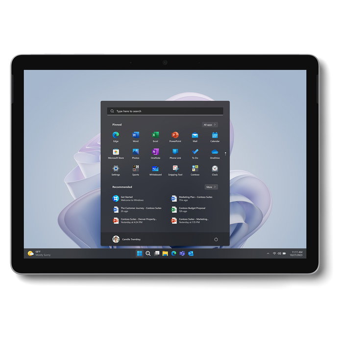 Microsoft Surface Go 4 Tablet PC 64GB 8GB Intel N200 Windows 11 Pro Platinum