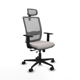 PIQUERAS Y CRESPO Silla de oficina Haches con mecanismo Sincro/Traslack Blanco y Gris