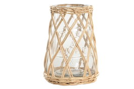 DKD Home Decor Portavela Colonial Transparente Marron Claro Cristal 18 x 24 x 18 cm (2 Unidades)