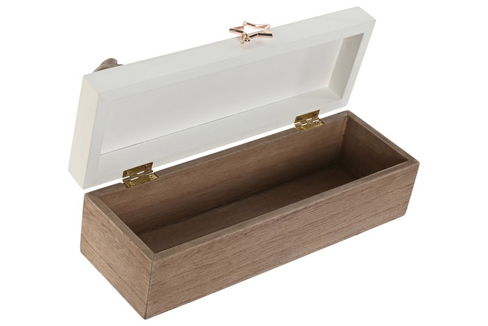 DKD Home Decor Caja Lovely bear 24 Beige Marron Madera 8 x 7 x 24 cm (4 Unidades)