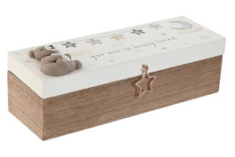 DKD Home Decor Caja de Madera 24x8x7 Beige