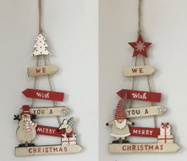 DKD Home Decor Decoración Colgante de Madera Árbol Surtido