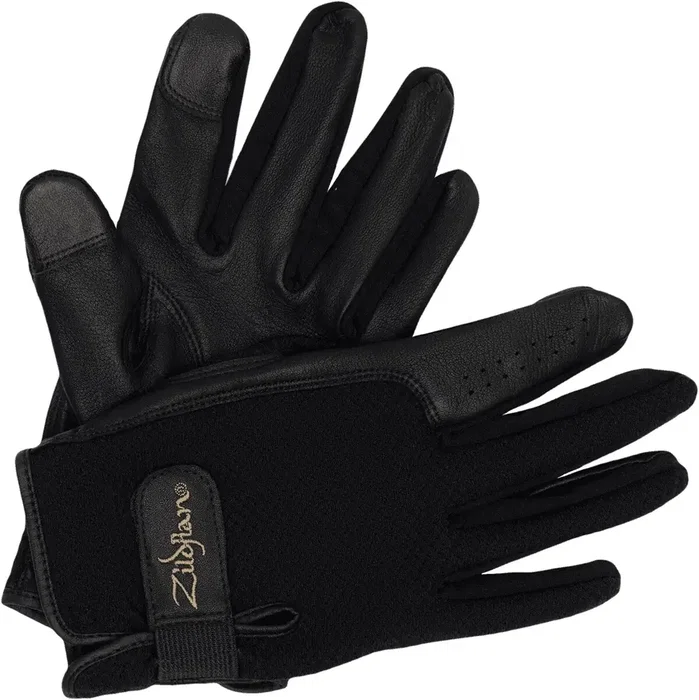 Zildjian Guantes de Batería con Pantalla Táctil Talla L Negro Logo Dorado