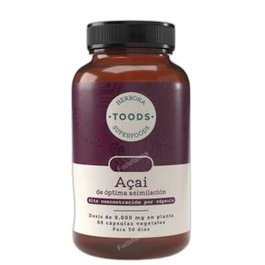 HERBORA Toods Açai - 60 Cápsulas Veganas | Superalimento Antioxidante, Extracto Seco 8:1, 1000 mg por Cápsula | Sin Gluten