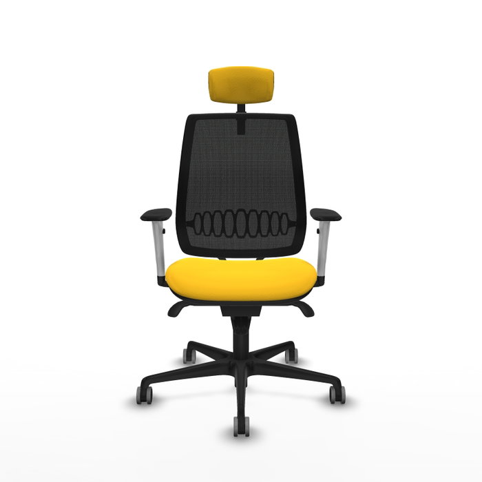 PIQUERAS Y CRESPO Alares Silla de Oficina con Mecanismo Sincro, Malla Negra y Asiento Amarillo PIQUERAS Y CRESPO Alares Silla de Oficina con Mecanismo Sincro, Malla Negra y Asiento Amarillo