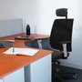 PIQUERAS Y CRESPO Alares Silla de Oficina con Mecanismo Sincro, Malla Negra y Asiento Amarillo