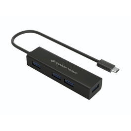 Conceptronic HUBBIES07B Hub USB-C a 4 puertos USB-A 3.0 Negro