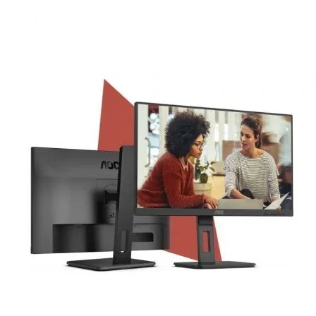 AOC 24E3QAF Monitor 23.8" IPS Full HD 100Hz 4ms, Ergonómico con Ajuste de Altura, Altavoces Integrados, Sin Marcos 3 Lados, Flicker-Free y Low Blue Light, Negro