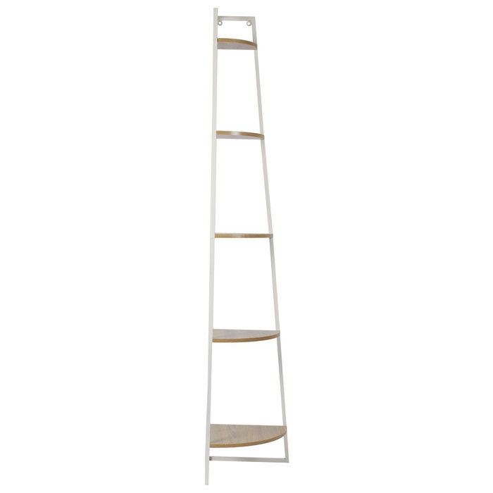 Home Deco Factory Estantería Essentiel 5 Niveles Esquinera Blanca y Marrón, Madera FSC y Hierro, 34x34x180 cm, Soporta 10 kg Home Deco Factory Estantería Essentiel 5 Niveles Esquinera Blanca y Marrón, Madera FSC y Hierro, 34x34x180 cm, Soporta 10 kg