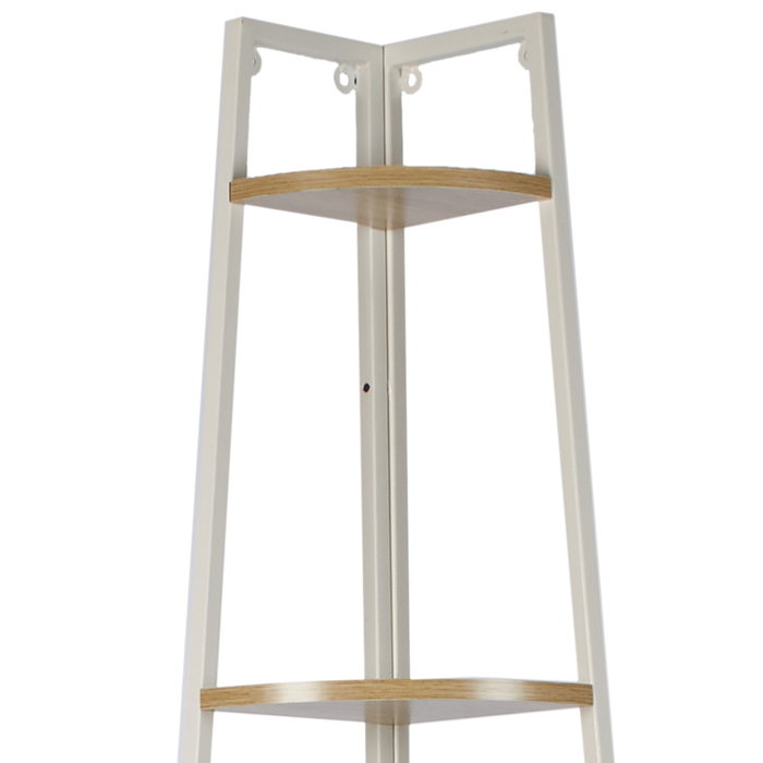 Home Deco Factory Estantería Essentiel 5 Niveles Esquinera Blanca y Marrón, Madera FSC y Hierro, 34x34x180 cm, Soporta 10 kg Home Deco Factory Estantería Essentiel 5 Niveles Esquinera Blanca y Marrón, Madera FSC y Hierro, 34x34x180 cm, Soporta 10 kg