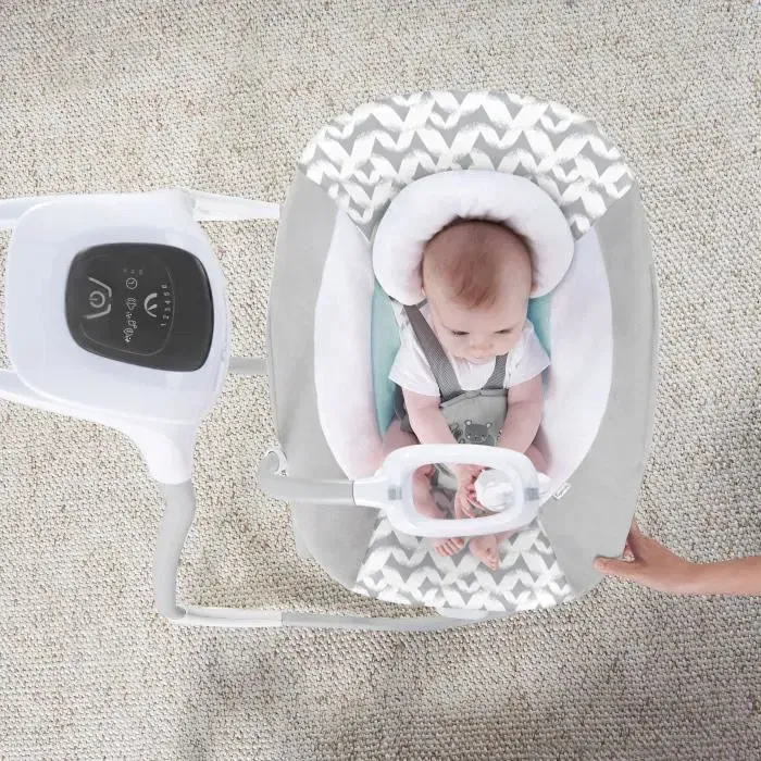 Ingenuity Balancelle-Transat 2 en 1 Raylan Oscilación Música Comodidad Ajustable 6 Velocidades Asiento Giratorio Móvil Mixto