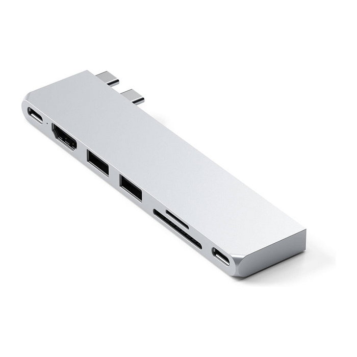 Satechi USB-C Pro Hub Slim Adapter, Silber, ST-HUCPHSS Satechi USB-C Pro Hub Slim Adapter, Silber, ST-HUCPHSS