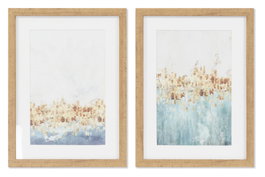 DKD Home Decor Cuadro Abstracto Azul Marron Cristal y Ps 2.5 x 40 x 30 cm (6 Unidades)