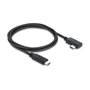 DeLOCK 81709 Cable USB-C a USB-C 0.5 m USB4 40 Gbps, USB PD 3.1 240 W, DisplayPort 1.4a, Thunderbolt, Angulado y Recto, Negro