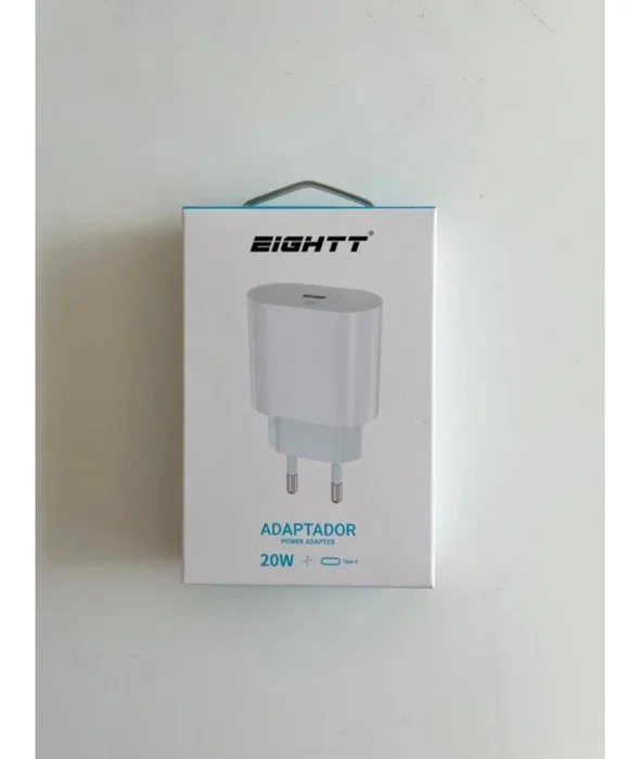 Eightt ECW-20W Cargador de Pared USB-C para Smartphone, 20W Máximo, Blanco