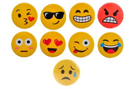 DKD Home Decor Pines Metálicos Emoticonos Amarillo Surtido de 9