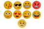 DKD Home Decor Pines Metálicos Emoticonos Amarillo Surtido de 9