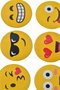 DKD Home Decor Pines Metálicos Emoticonos Amarillo Surtido de 9