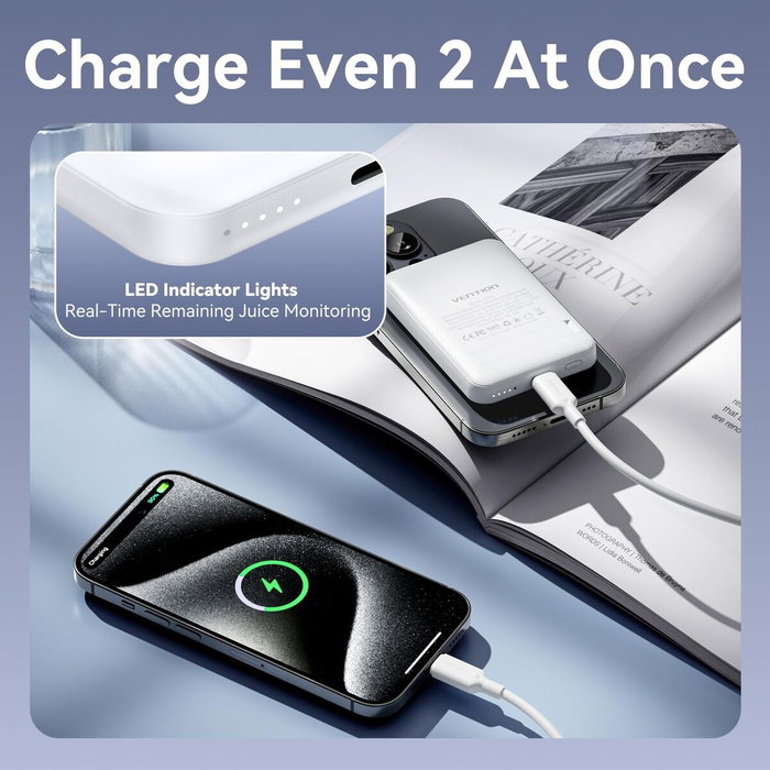 Vention Powerbank FHSB0 5000mAh 20W Inalámbrica Negra