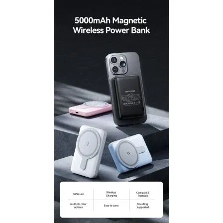 Vention FHSB0 Powerbank Magnético Inalámbrico 5000mAh 20W Negra Carga Rápida