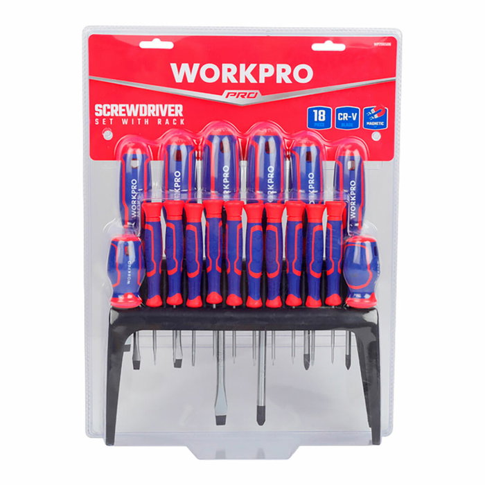 Workpro Juego de 18 destornilladores magnéticos