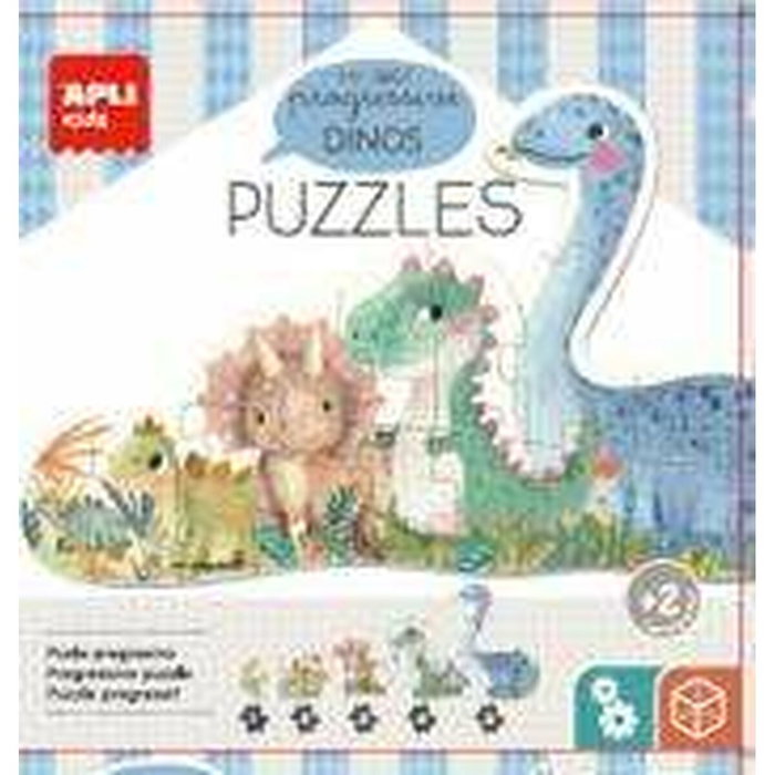 Apli Mi Primer Puzzle Progresivo Dinosaurios con 6 Fichas